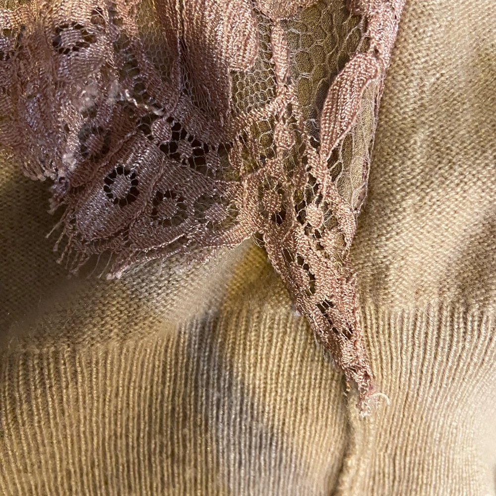 Dolce & Gabbana Tan Knitwear & Lace Top Pale Nude Pink & Tan - Picture 6 of 12